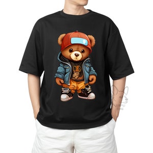 SZ115 Teddy Bear Wearing Streetwear PNG PNG Sublimation - Etsy