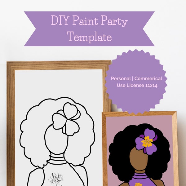 Traceable Paint and Sip Template Etsy Traceable Paint and Sip Template Etsy