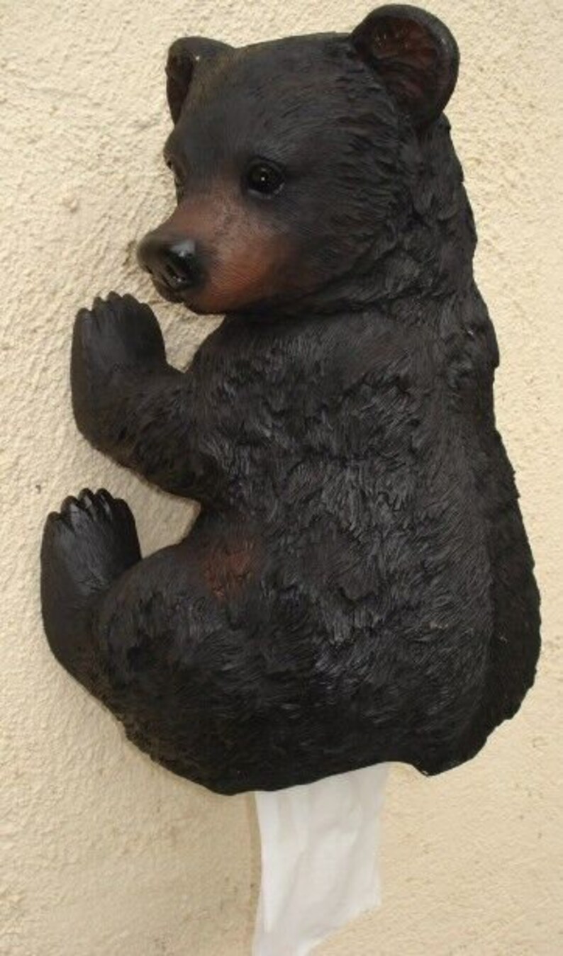 Rustic Black Bear Toilet Paper Holder Country Cabin Lodge Etsy
