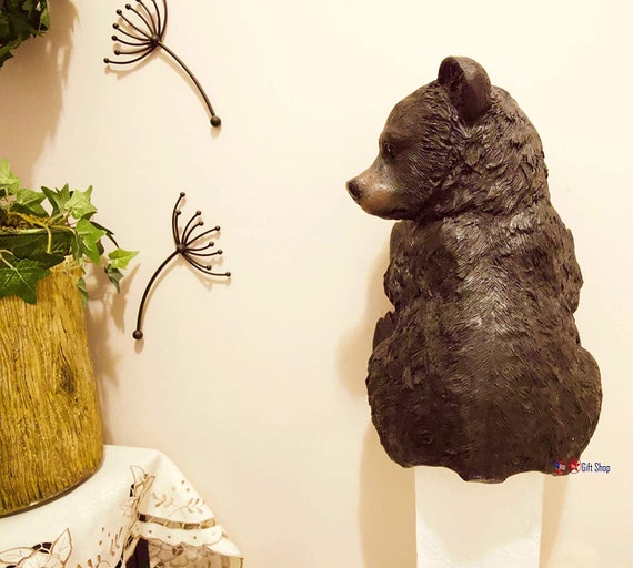 Black Bear Rustic Cabin Lodge Toilet Paper TP Holder Decor Black Bear Rustic Cabin Lodge Toilet Paper TP Holder Decor
