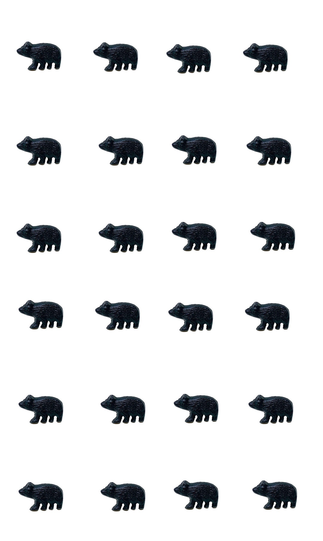 Matte Black Cast Iron Forest Bear Drawer Pull Set of Etsy