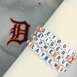 Detroit Tigers Bracelet Pack - Select 1-4 Custom Beaded Bracelets - MLB Fan Gear - Show Your Tigers Pride!