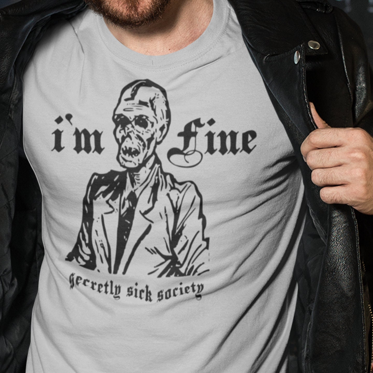 Zombie Unisex Shirt, Invisible Illness, Sarcastic "I'm Fine" Secretly Sick, Funny Tired Halloween Spoonie, Migraine Disability Chronic Pain