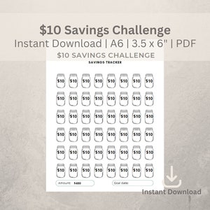 PRINTABLE 10 Dollar Savings Challenge