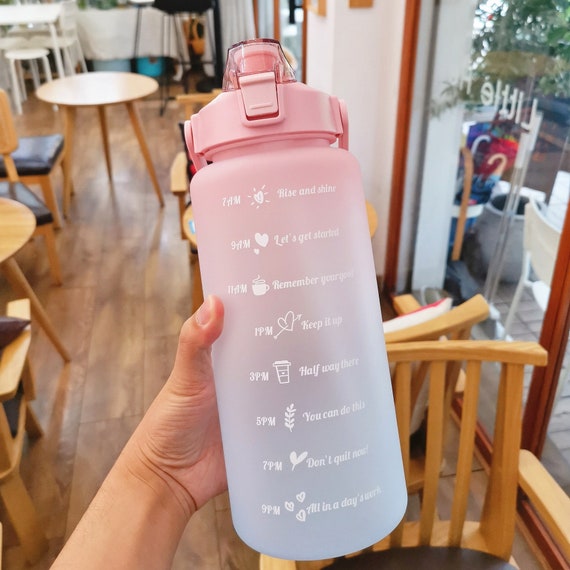 Lierteer 2 Liter Sports Water Bottle With Straw Men Women Fitness