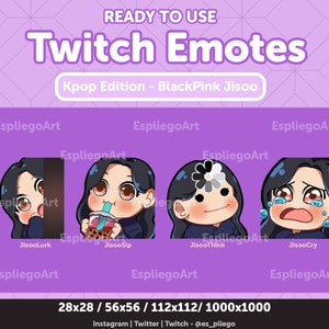 BLACKPINK Jisoo Streamer Emotes | Channel Points | Badges (Twitch, Discord, etc) | INSTANT DOWNLOAD