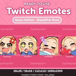 BLACKPINK Rosé Streamer Emotes | Channel Points | Badges (Twitch, Discord, etc) | INSTANT DOWNLOAD