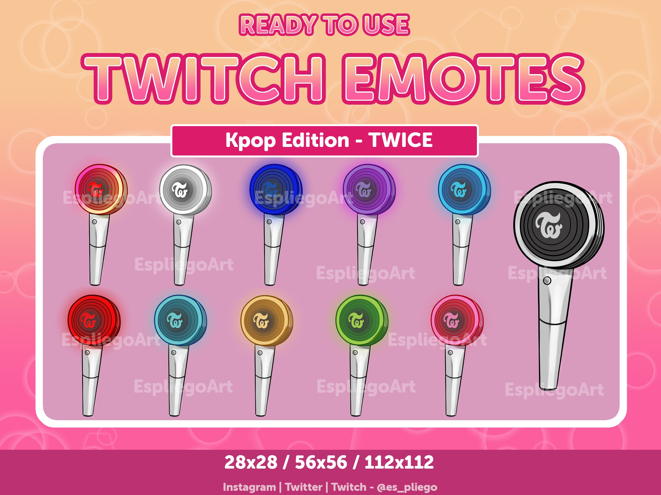 TWICE Lightsticks Streamer Emotes Channel Points Badges twitch, Discord
