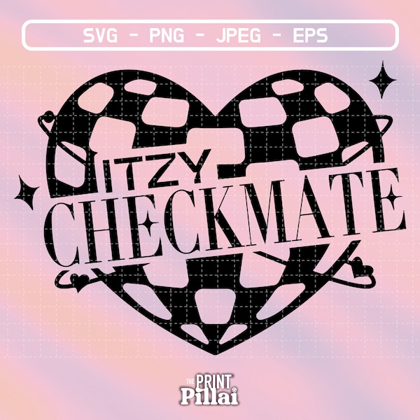 Itzy Schachmatt Kpop SVG Eps Png Jpg | Vektor-Dateien für Cricut und Silhouette | Itzy Kuchen, Itzy Tour Shirt, Kpop svg, Itzy Aufkleber, Itzy Shirt