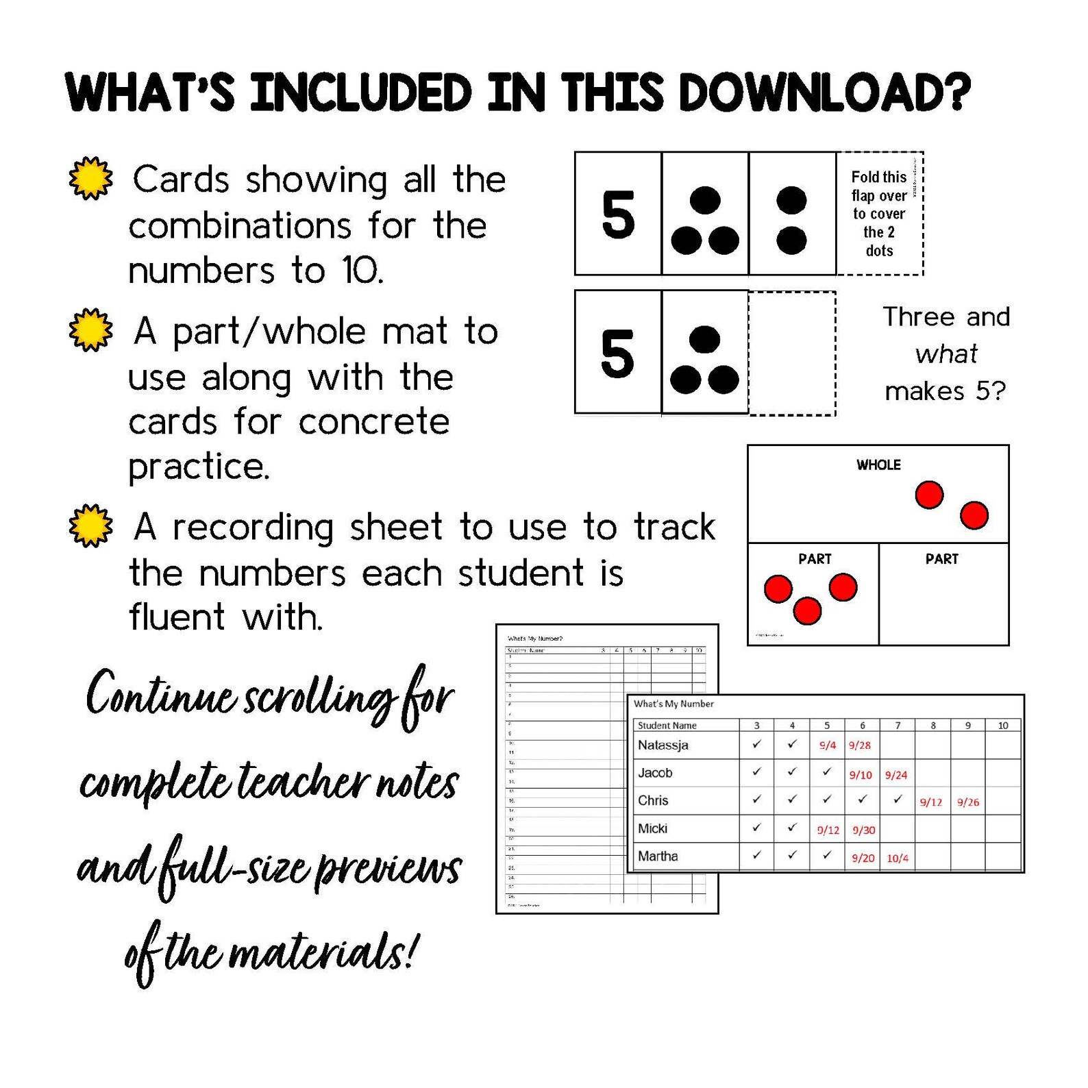 Number Combinations Flash Cards With Missing Parts Numbers to Etsy