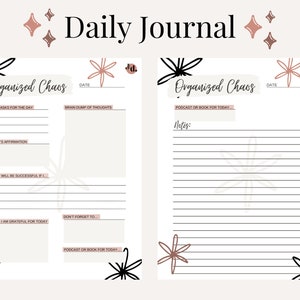 Digital Daily Journal | Daily Journal Download to Print Option | Thought Organizer | Self Reflection Journal