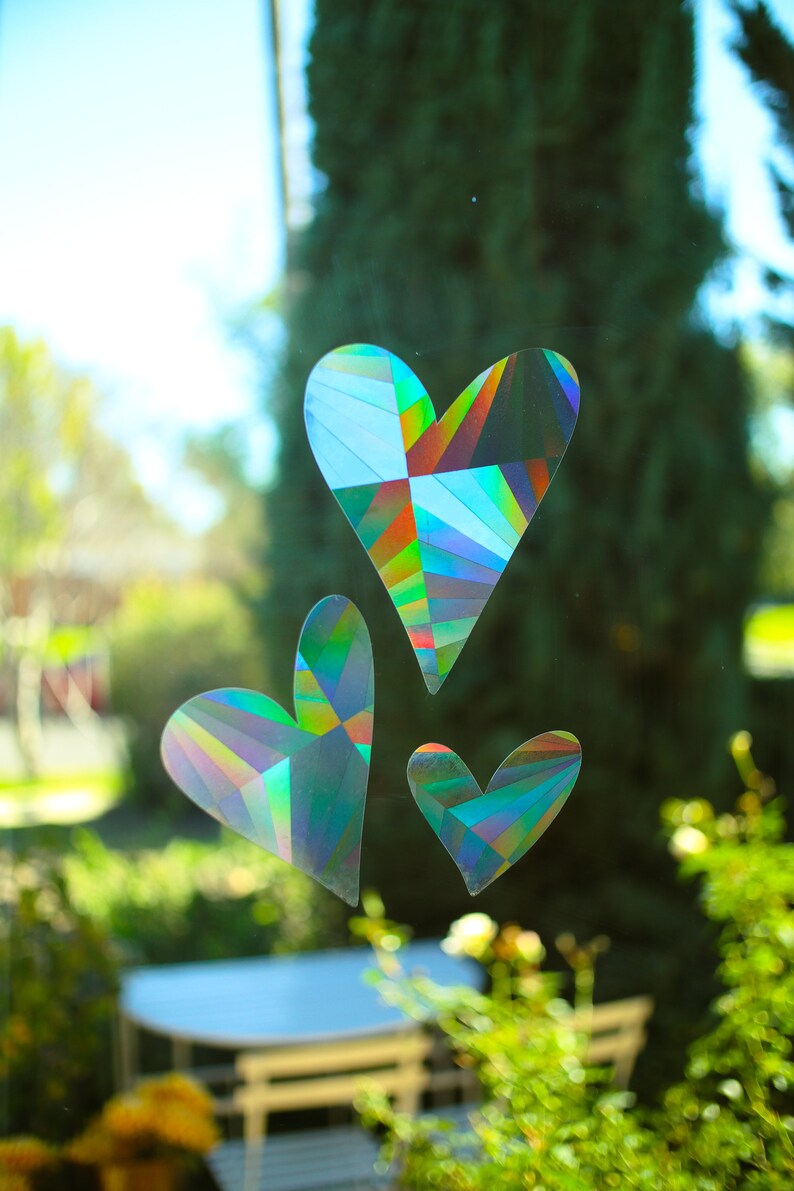 Suncatcher Stickers Boho Hearts Set Valentine's Day Gift Unique