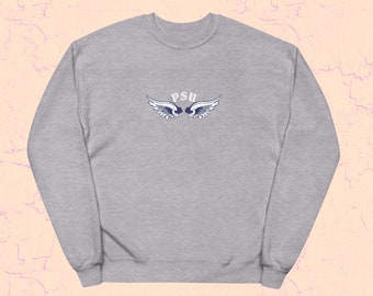 Embroidered Front Angel Wing PSU Crewneck