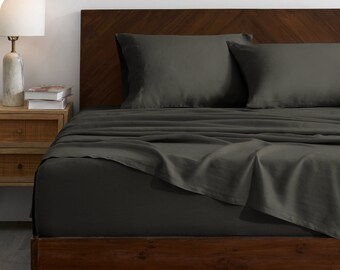 Bare Home - Luxury 100% Linen Bed Sheets - Deep Pockets - Easy Fit