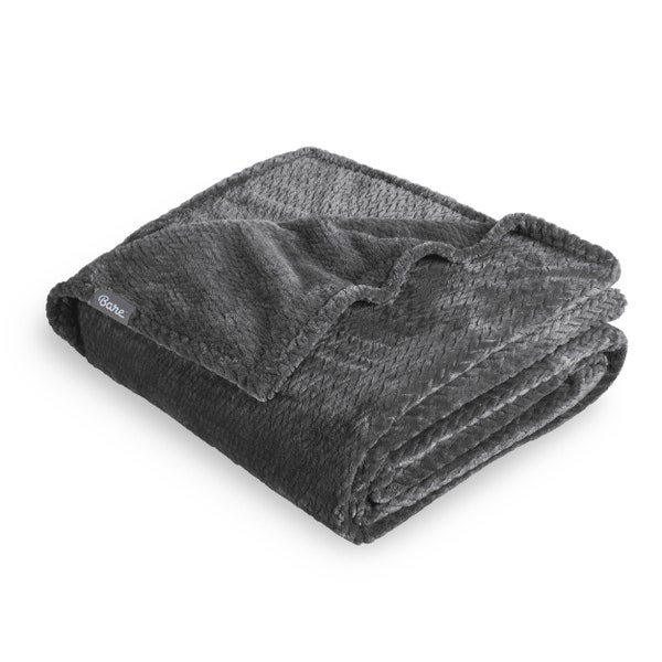Bare Home Textured Fleece Microplush Blanket - Lightweight Blanket - Ultra Soft Warm Blanket