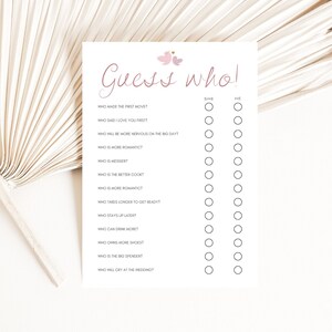 Brautparty Spiel | Rate mal wer? | Digitale Einladung | E-vite zum ausdrucken | Heiratsvorlage