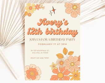 Invitación a tarjeta de cumpleaños - Invitación digital instantánea para el día B del niño - Plantilla editable e imprimible - E-vite