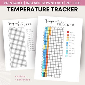 Temperature Tracker Journal | Celsius & Fahrenheit | Color-Coded Daily Weather Temperature Log | Printable Yearly Weather Overview