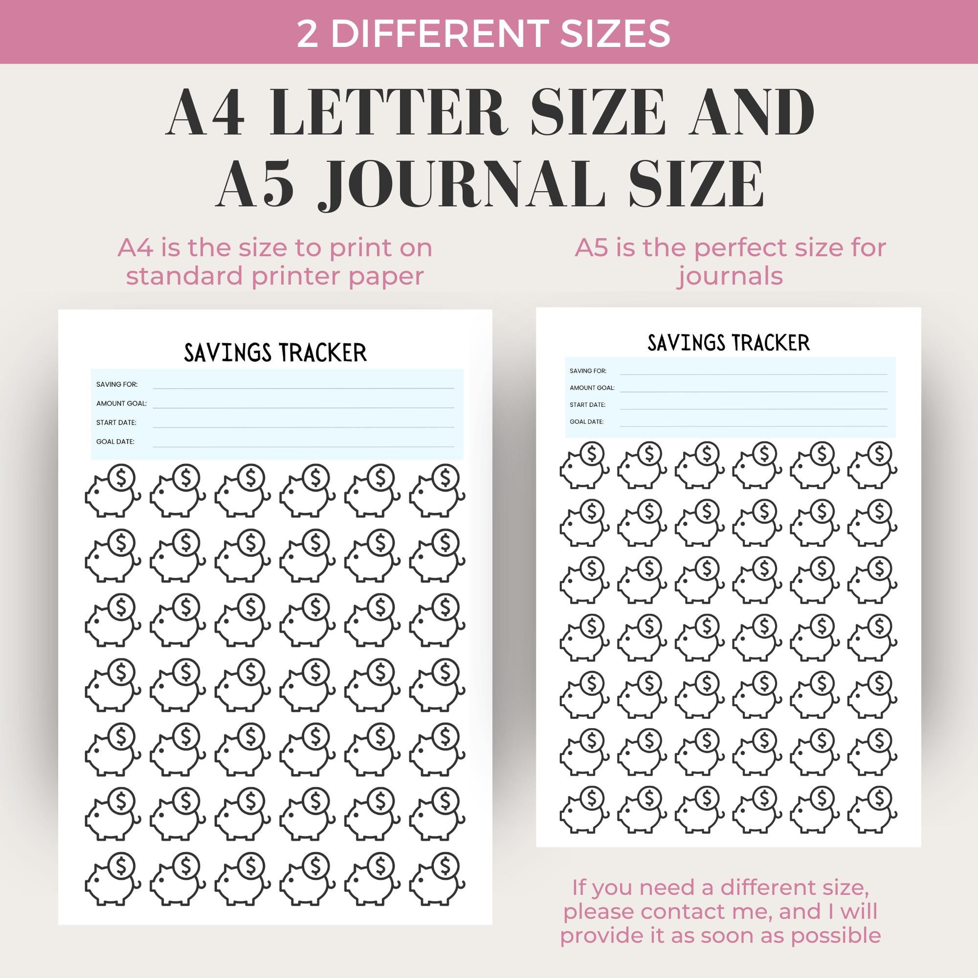 Savings Tracker Printable | Piggy Bank Goal Planner | Finance Template ...