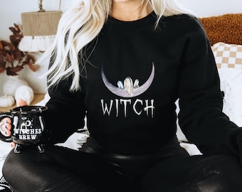 Crystal Witch Sweatshirt, Hekserij shirt, Witchy Gift, Witchy Sweatshirt, Witchy Kleding, Gothic Sweatshirt, Crystal Shirt