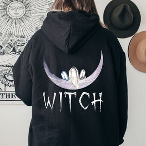 Crystal Witch Hoodie, Witch Hoodie, Witchy Gift, Witchcraft Hoodie, Witchy Clothing, Mystical Hoodie, Crystal Lovers
