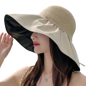 UPF 50+ Wide Brim Sun Hat: Packable Beach Hat for Women