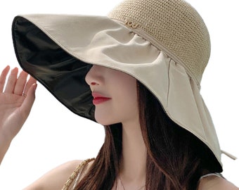 UPF 50+ Wide Brim Sun Hat: Packable Beach Hat for Women