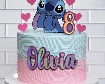 Stitch Cake Topper - Stitch Birthday - Stitch Cake - Stitch Theme Party - Lilo and Stitch Birthday