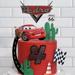 Adorno de Cars - Cumpleaños de Cars - Torta de Cars - Fiesta temática de Cars - Cumpleaños de Cars Disney