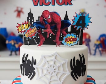 SpiderMan Cake Topper | Personaliz Spider Man Cake Topper | Custom Birthday Party Decoration | Amazing Spider Man Cake Decor