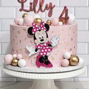 Minnie inspired Cake Topper - Minnie Birthday - Minnie Cake - Minnie Theme Party
