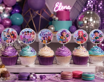 Kpop Demon Hunters Cupcake Topper 12 UNTS | Demon Hunters Kpop | Custom Birthday Party Decoration | Huntrix Cupcake