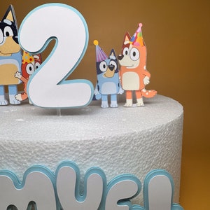 Bluey Cake Topper - Bluey Birthday - Bluey Cake - Bluey Theme Party - Blue Dog Cake Topper bild 3