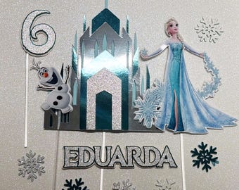 Frozen Cake Topper | Personalized Frozen Cake Topper | Custom Birthday Party Decoration | Frozen and Anna Cake Decor