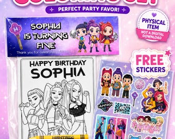 PRINTED Demon Hunters Coloring Pages | Huntrix Party Favors