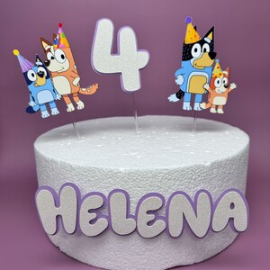 Bluey Cake Topper - Bluey Birthday - Bluey Cake - Bluey Theme Party - Blue Dog Cake Topper Lila