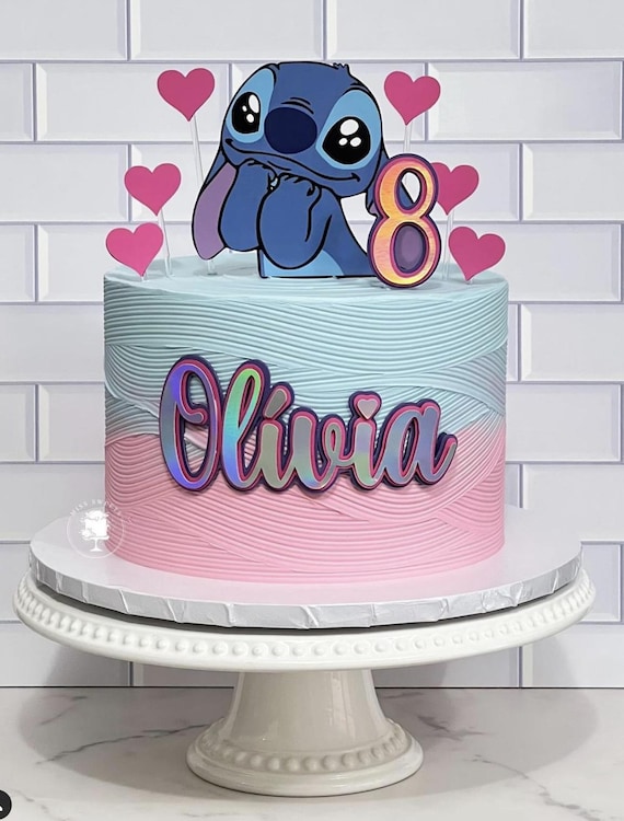 Lilo and Stitch Birthday Cake Topper, Personalized Stitch Decor