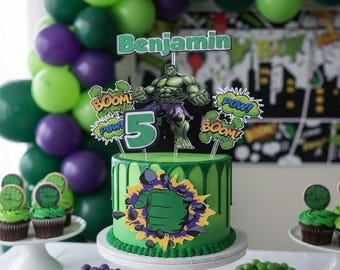 Handmade Hulk Cake Topper: Avengers Birthday Party Decor