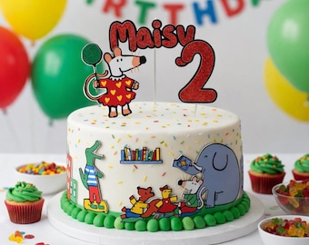 Maisy Maus Cake Topper | Personalisierte Maisy Maus Cake Topper | Benutzerdefinierte Geburtstagsparty-Dekoration | Maisy Maus Kuchen Dekor