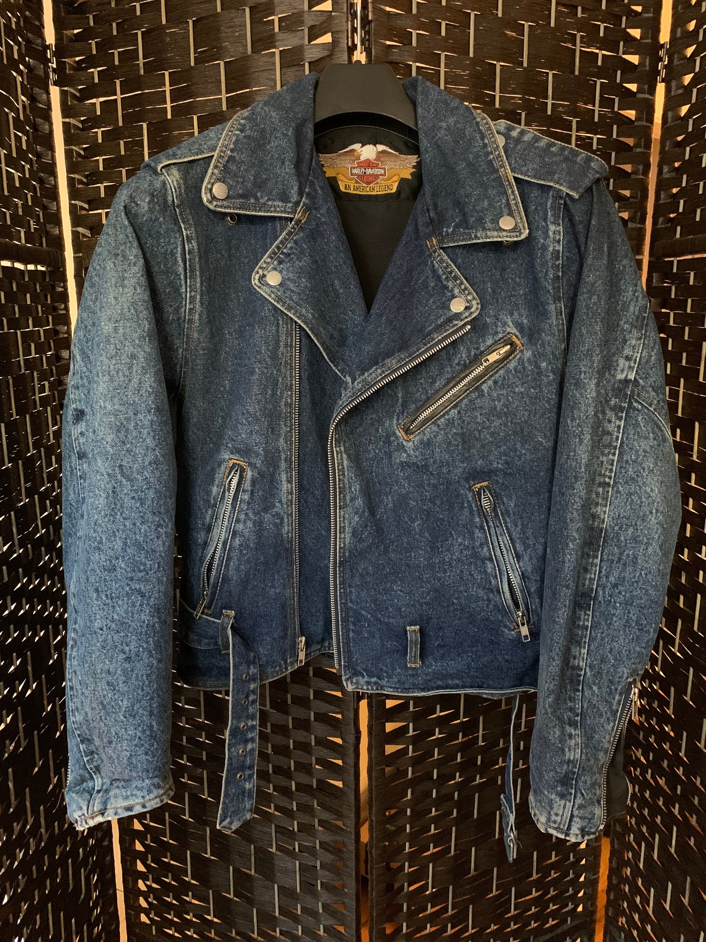 Harley Davidson Denim Biker Jacket -