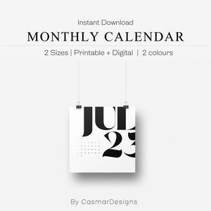 12 Month Calendar for 2023