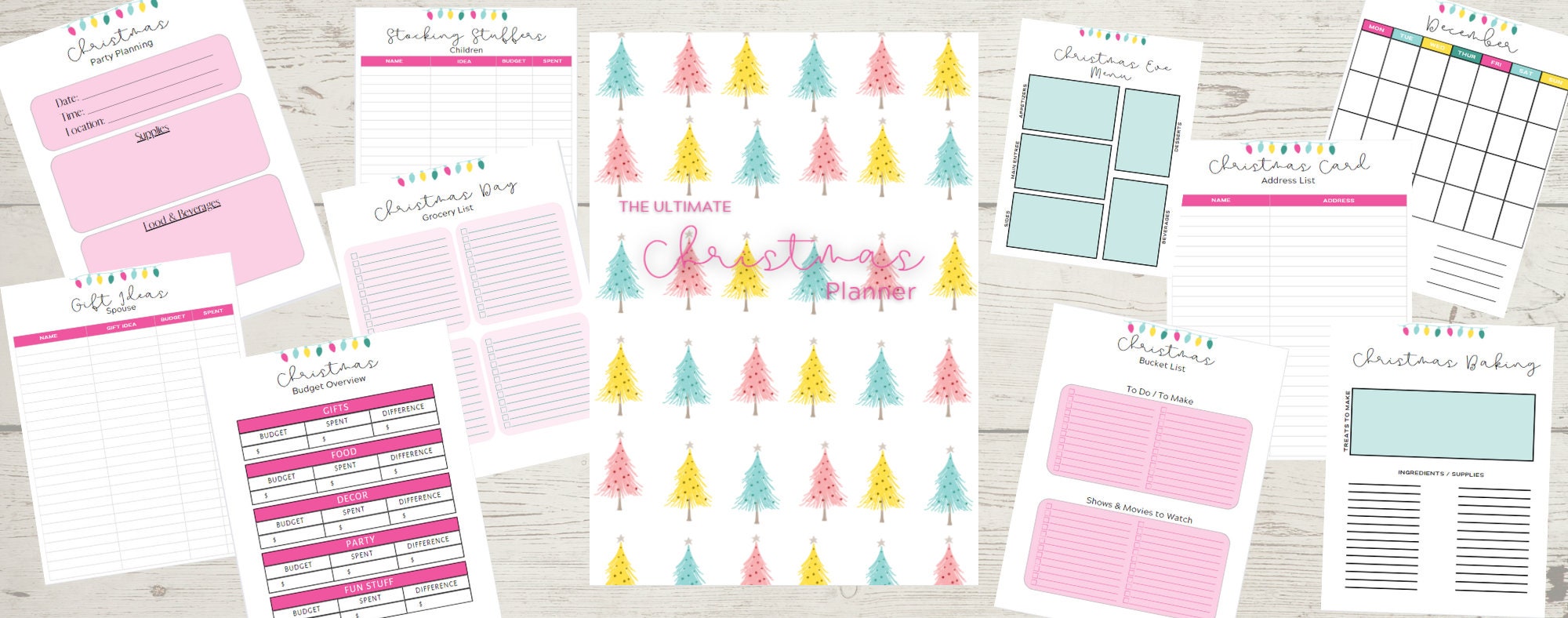 Christmas Planner Printable Holiday Planner Gift Budget - Etsy
