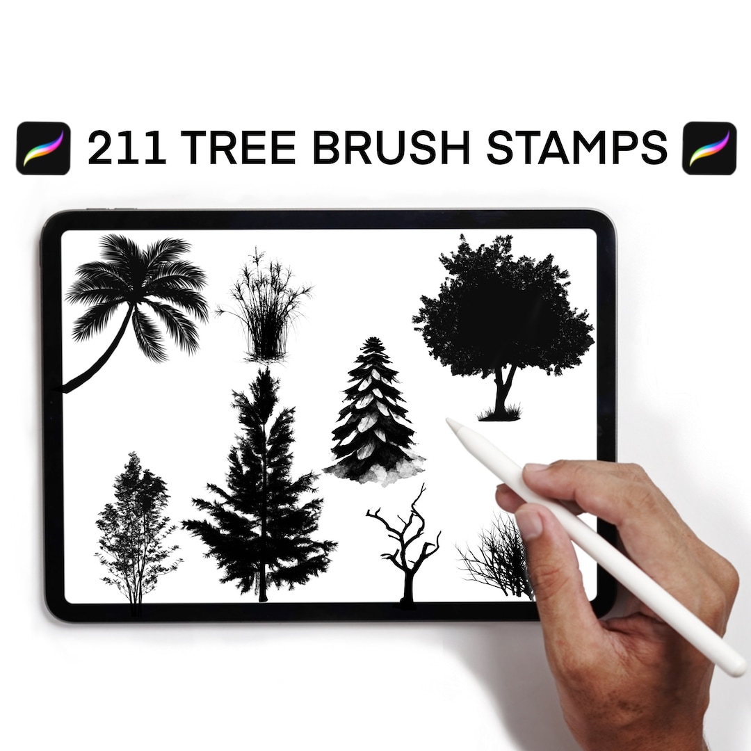 211 Procreate Tree Brushes Stamps, Procreate Botanical Brushes, Nature ...