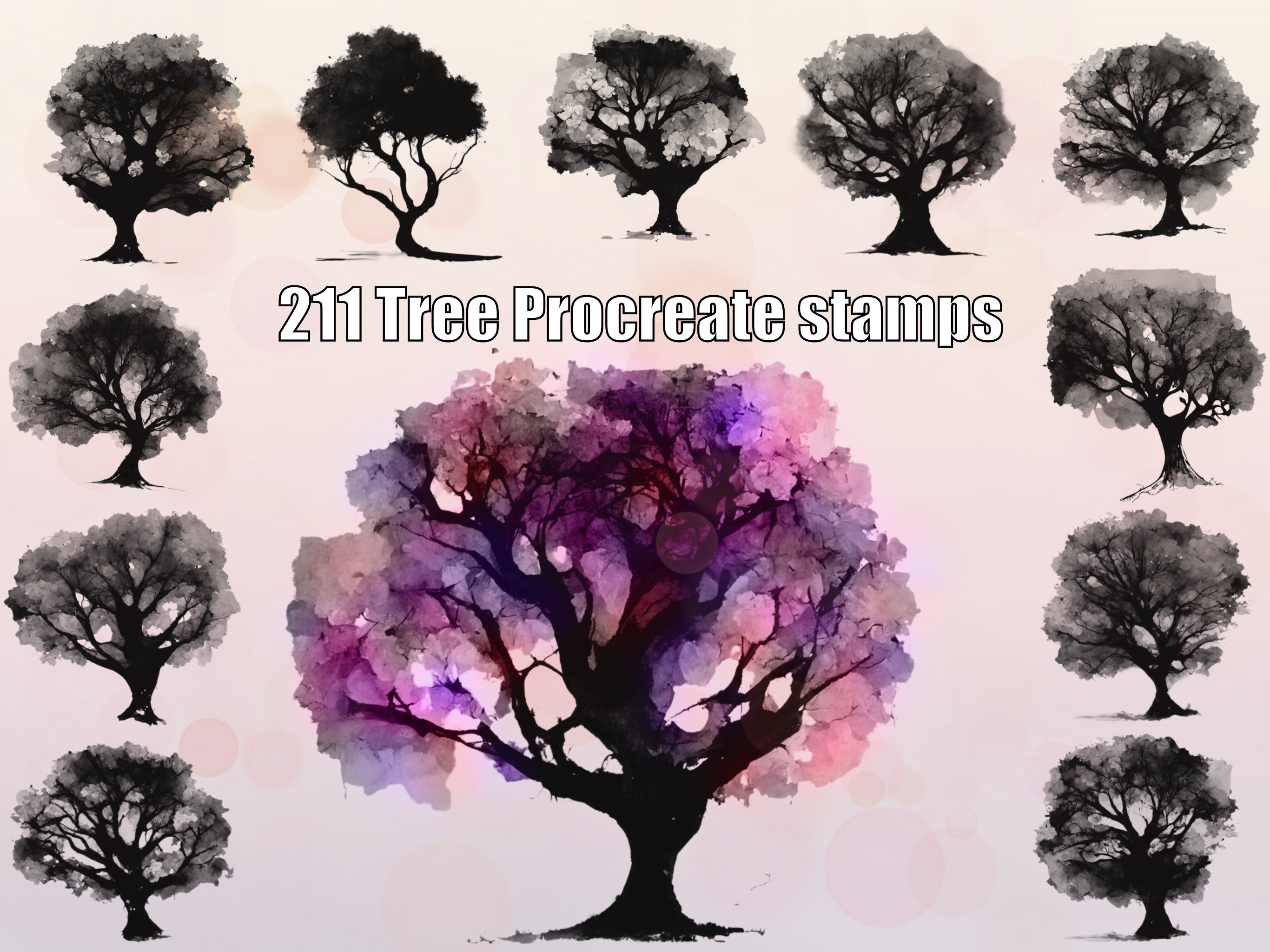 211 Procreate Tree Brushes Stamps, Procreate Botanical Brushes, Nature ...