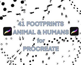 41 ANIMAL and HUMANDS FOOTPRINTS brushes for Procreate