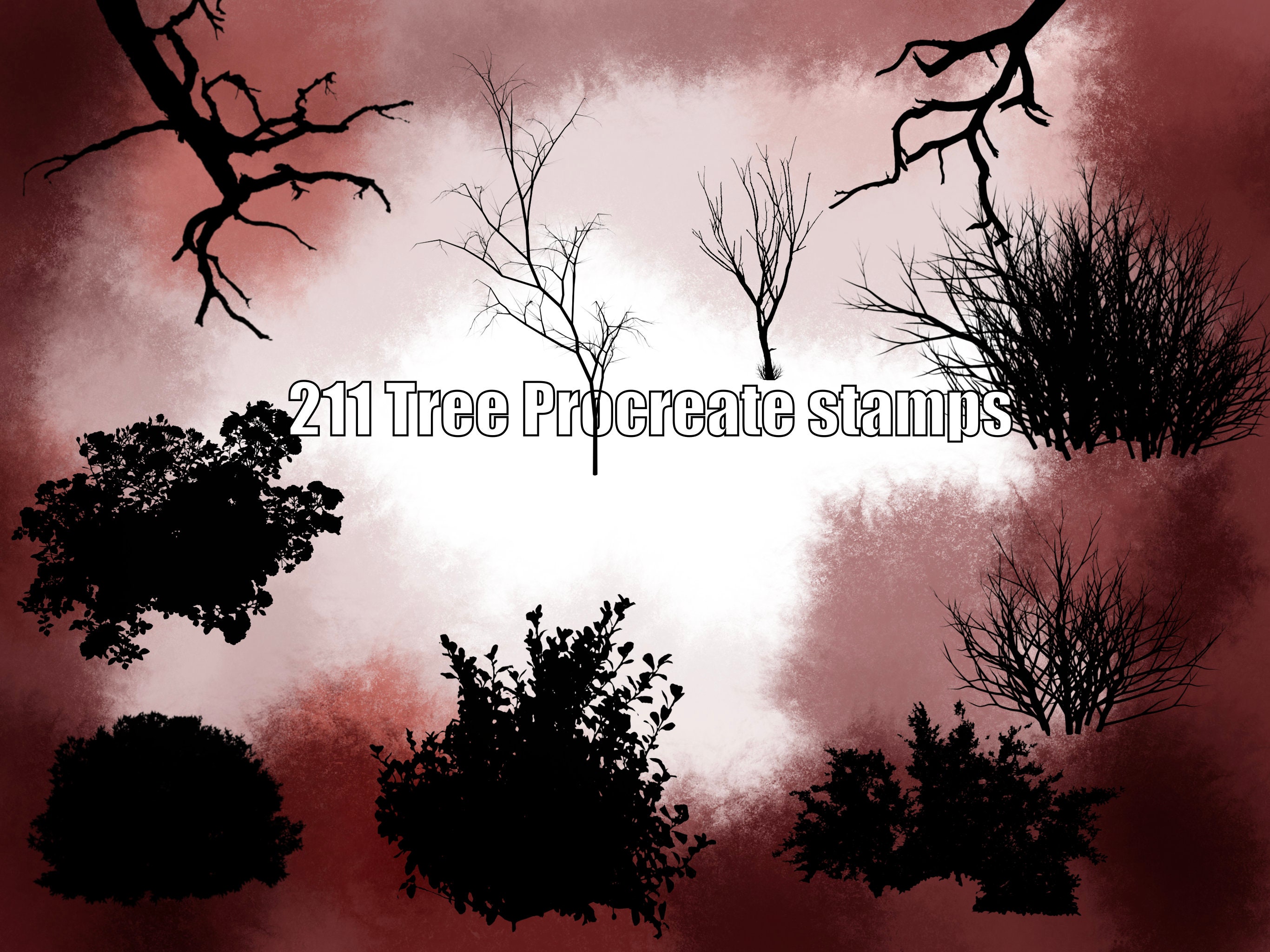 211 Procreate Tree Brushes Stamps, Procreate Botanical Brushes, Nature ...