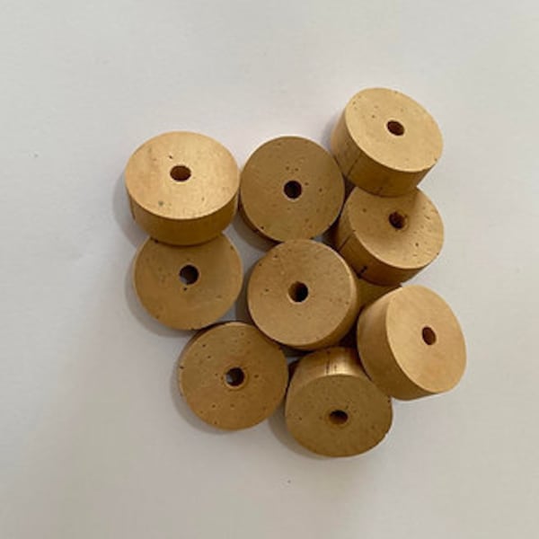 50 anelli in sughero naturale (11/4" x 1/2" x foro: 6 mm) Parte superiore floreale