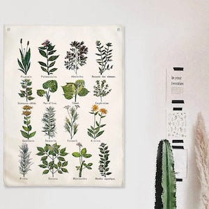 SMALL Floral Print Tapestry | Cute Dorm Art | Small Wall Decor | Girl&#39;s | Bedroom | Canvas Print | Flowers | Boho | Vintage | Nature | Hobo