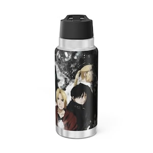 Tumbler, Steampunk Alchemy, Flask, Fullmetal Alchemist Fan Gift, Anime Themed Travel Cup, Geeky Drinkware, 32 oz Mug