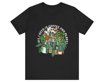 T-shirt café et plantes : cadeau pour jardinier botanique